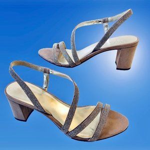 Naturalizer Vanessa 2 Strappy Heeled Sandals RHINESTONES Party Wedding